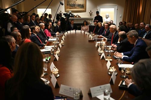 도널드 트럼프 미국 대통령 취임 후 첫 각료회의[연합뉴스 자료사진]