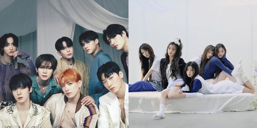 왼쪽부터 그룹 에이티즈, 걸그룹 아일릿[KQ엔터테인먼트, 빌리프랩 제공. 재판매 및 DB 금지]