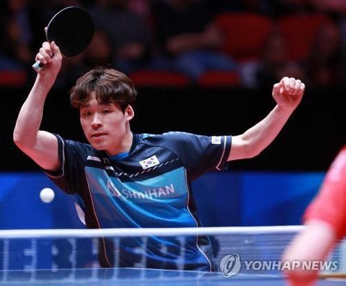 남자 탁구 간판 장우진의 경기 장면[연합뉴스 자료 사진]