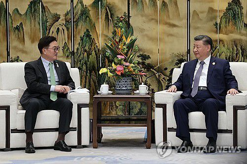 우원식 국회의장, 지난달 시진핑 주석 접견[국회의장실 제공. 재판매 및 DB 금지]