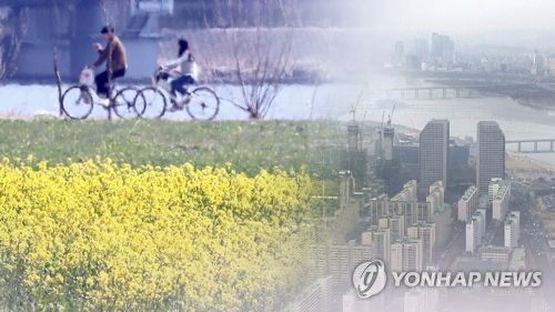 포근한 날씨…미세먼지 주의 (CG)[연합뉴스TV 제공]