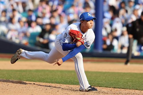 데뷔전서 역투하는 배찬승[삼성 라이온즈 제공. 재배포 및 DB 금지]