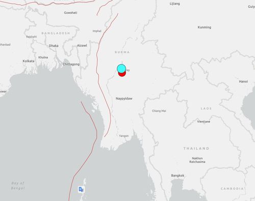 미얀마 내륙서 규모 7.7 강진…태국 방콕도 큰 진동[미국 지질조사국(USGS) 홈페이지 캡처. 재판매 및 DB 금지]