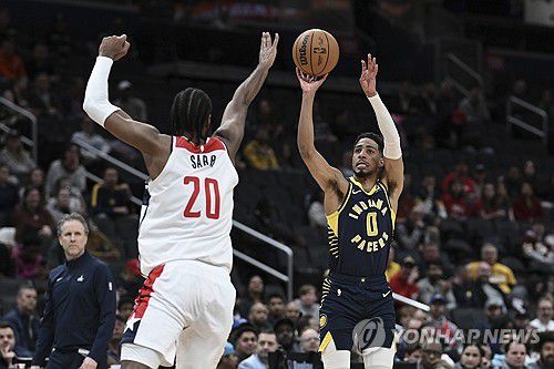 인디애나 타이리스 할리버튼(0번)의 슛[AP=연합뉴스]