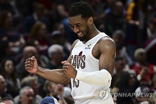 클리블랜드의 가드 도너번 미첼[AP=연합뉴스. 재판매 및 DB 금지]