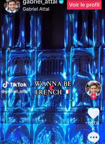 '프랑스인이 되고 싶다' 반박 영상[가브리엘 아탈 전 프랑스 총리 틱톡 영상 캡처. 재판매 및 DB 금지]