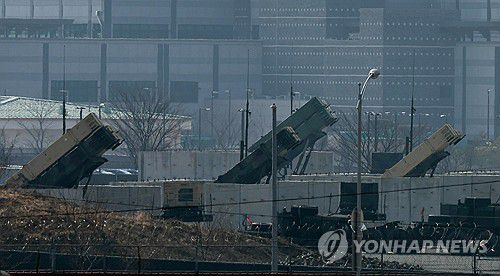 캠프 험프리스의 패트리엇 미사일[연합뉴스 자료사진]