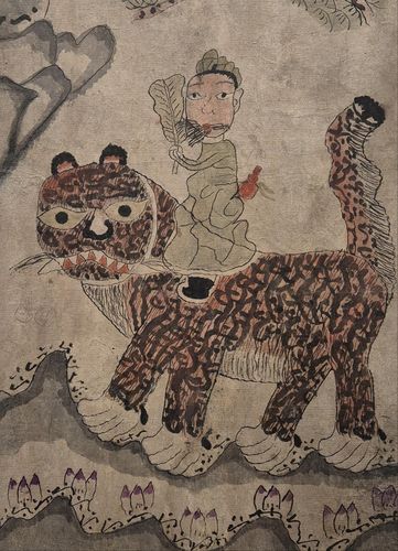 삼국지연이와 신선도를 조합한 '고사인물도6폭병풍' 중 한 장면