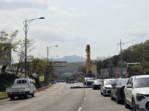 16일 오전 광명 붕괴 현장[촬영 김솔]