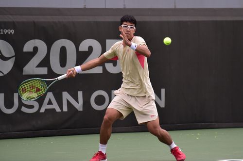 17일 정현의 2회전 경기 모습. [부산오픈 챌린저 대회 조직위원회 제공. 재판매 및 DB 금지]