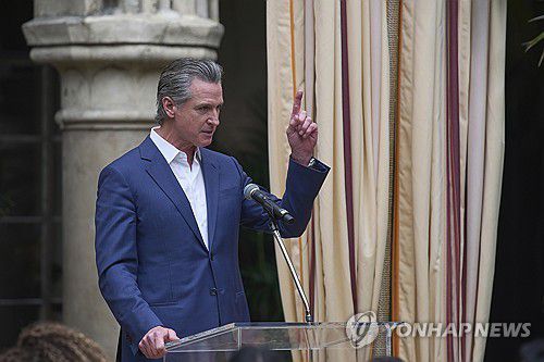 개빈 뉴섬 캘리포니아 주지사[AP 연합뉴스 자료사진. 재판매 및 DB 금지]