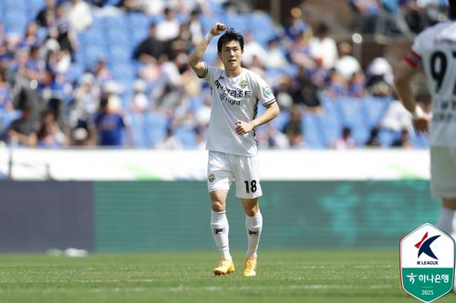 울산 상대로 선제골을 넣은 강원 김강국.[한국프로축구연맹 제공. 재판매 및 DB 금지]