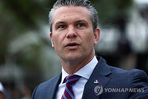 헤그세스 국방부 장관[로이터 연합뉴스 자료사진. 재판매 및 DB 금지]
