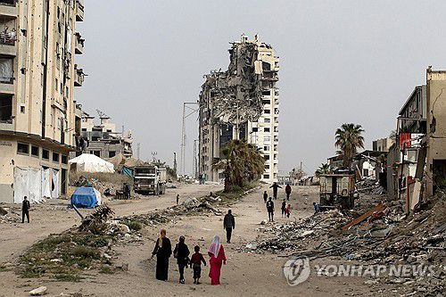 전쟁으로 파괴된 가자지구[EPA=연합뉴스 자료사진]