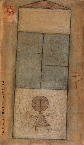 장욱진, 집과 아이, 캔버스에 유채, 45.5x27cm, 1959[양주시립장욱진미술관 제공. 재판매 및 DB 금지]