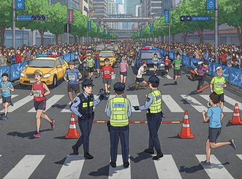 마라톤 대회[구글 생성형 AI '제미나이' 제작 그림. 재판매 및 DB 금지]