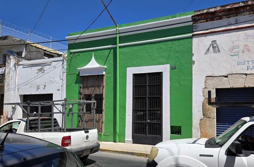 멕시코 메리다에 있는 한인이민박물관(초록색 외벽)[촬영 이재림 특파원]