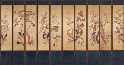 자수 화조 10폭 병풍[한국고미술협회 제공. 재판매 및 DB 금지]