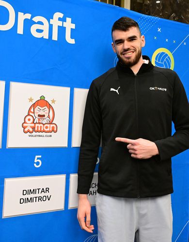 OK저축은행의 선택을 받은 디미트로프[한국배구연맹 제공. 재판매 및 DB 금지]