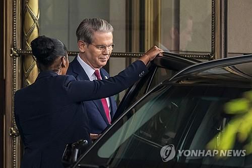 미중 회담장으로 향하는 베선트 미 재무장관[제네바 AFP=연합뉴스 재판매 및 DB금지]