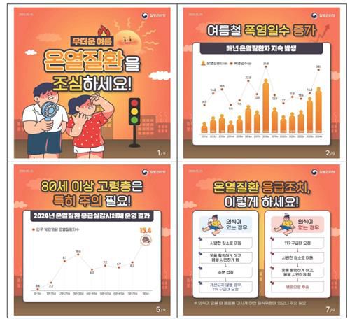 온열질환 주의 안내 카드[질병관리청 제공]