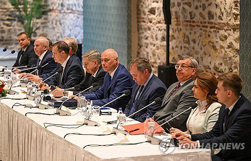 러시아 대표단[타스/풀 연합뉴스. 재판매 및 DB 금지]