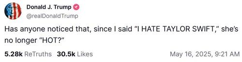 도널드 트럼프 미국 대통령이 트루스소셜에 올린 글[트루스소셜(Truthsocial) 게시물 캡처. 재판매 및 DB 금지]