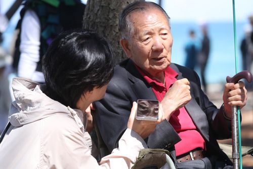 영화 '청명과 곡우 사이' 촬영장 온 김동호 전 부산국제영화제 집행위원장[촬영 류호준]