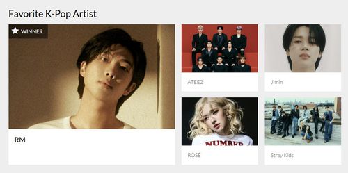 BTS RM, 아메리칸 뮤직 어워즈 '페이보릿 K팝 아티스트'[아메리칸 뮤직 어워즈 홈페이지 캡처. 재판매 및 DB 금지]