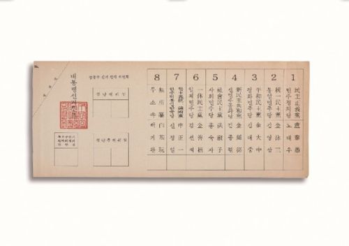 제13대 대통령선거 투표용지[출처=중앙선관위 사이버 선거역사관]