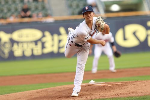 두산 신인 투수 최민석21일 경기 사진. [두산 베어스 제공. 재판매 및 DB금지]