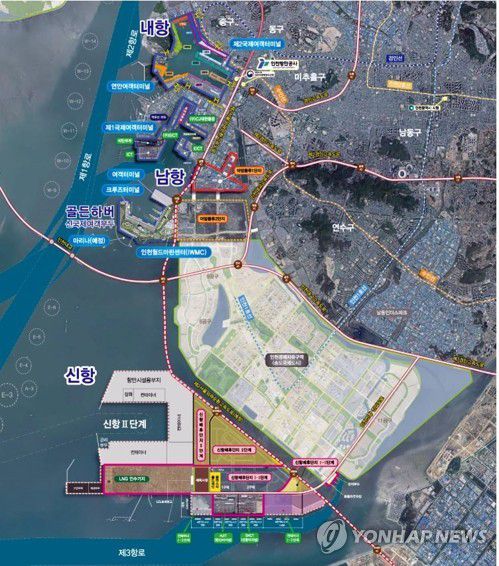 인천항 배치도[연합뉴스 자료사진]