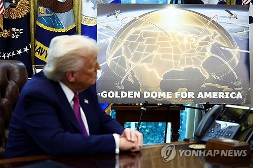 골든돔 계획을 발표하는 도널드 트럼프 미국 대통령[로이터 연합뉴스 자료사진. 재판매 및 DB 금지]