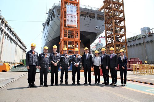 한화오션 거제 사업장 방문한 조태열 외교부 장관[외교부 제공]