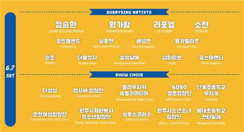 2025 원주 에브리씽 페스티벌 라인업[원주문화재단 제공.재판매 및 DB 금지]