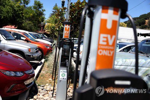 미국 캘리포니아의 전기차 충전소[AFP 연합뉴스 자료사진. 재판매 및 DB 금지]