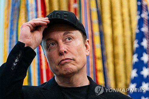 지난달 30일 백악관 고별식 참석한 일론 머스크[워싱턴 AFP=연합뉴스. 재판매 및 DB 금지]