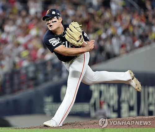 팬 투표 1차 집계 1위 한화 김서현[연합뉴스 자료사진]