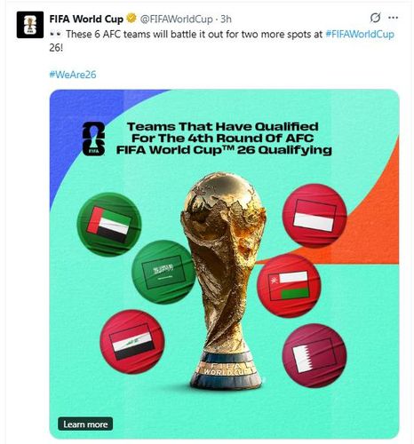 북중미 월드컵 아시아 4차 예선에 나설 6개국.[FIFA 월드컵 SNS. 재판매 및 DB 금지]