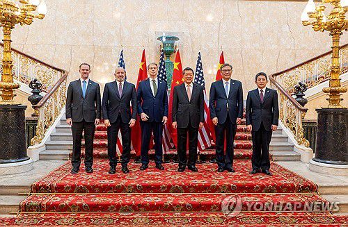 런던에서 무역협상한 미중 대표단[로이터 연합뉴스 자료사진 재판매 및 DB금지]