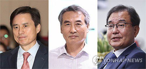 내란 특검 조은석·김건희 특검 민중기·순직해병 특검 이명현(서울=연합뉴스) 이재명 정부 1호 법률인 내란·김건희·순직해병 특검법이 시행되면서 3개 특별검사팀이 동시에 닻을 올렸다. 조은석·민중기·이명현 특검도 임명 이튿날인 13일 곧바로 포부를 밝히며 본격적인 특검팀 구성에 착수했다.     2017년 8월 서울 서초구 중앙지검에서 열린 취임식에 입장하는 내란 특검 조은석 전 서울고검장 자료, 이날(13일) 서울 서초동 사무실에서 각각 업무 중인 김건희 특검 민중기 전 서울중앙지법원장(가운데), 순직 해병 특검 이명현 전 국방부 검찰단 고등검찰부장. 2025.6.13 photo@yna.co.kr