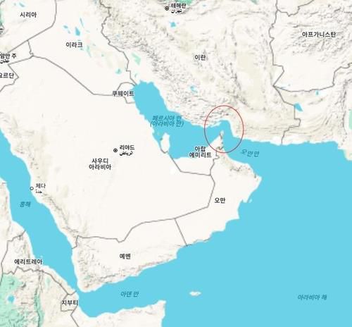 호르무즈 해협[구글맵. 재판매 및 DB 금지]
