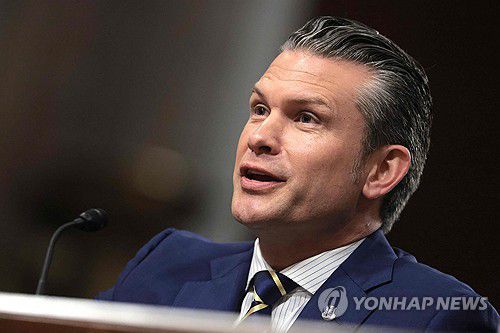 헤그세스 미 국방장관[워싱턴 AFP=연합뉴스. 재판매 및 DB금지]
