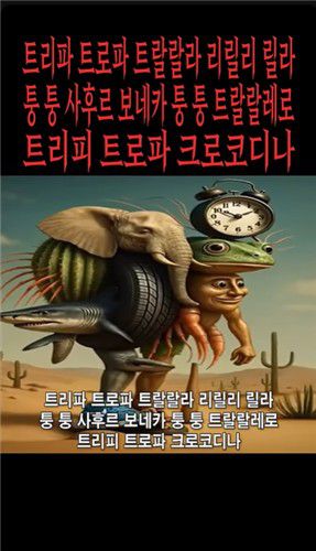 6개의 이탈리안 브레인롯 캐릭터가 합쳐진 모습과 그 능력을 소개하는 영상[유튜브 캡처. 재판매 및 DB 금지]