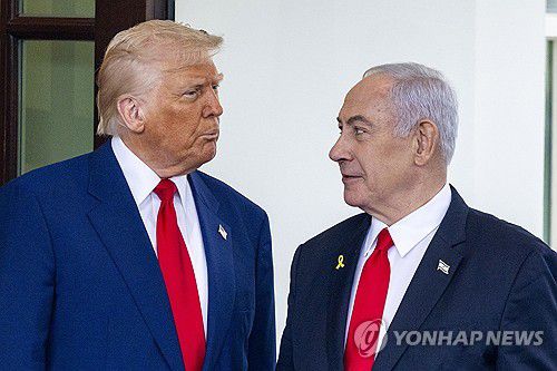 도널드 트럼프 미국 대통령과 베냐민 네타냐후 이스라엘 총리 [EPA 연합뉴스 자료사진. 재판매 및 DB 금지]