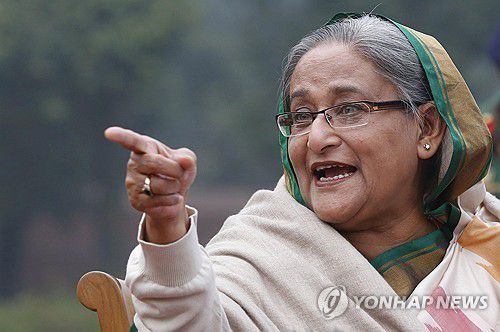 셰이크 하시나 전 방글라데시 총리[AP 연합뉴스 자료사진. 재판매 및 DB 금지]