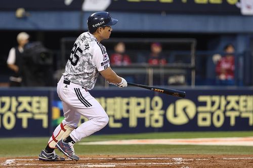 적시타 때린 두산의 양의지 [두산 베어스 제공. 재판매 및 DB 금지]