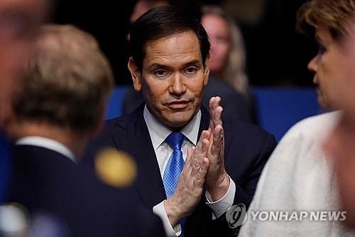 나토 정상회담에서의 루비오 장관[AFP 연합뉴스. 재판매 및 DB 금자]