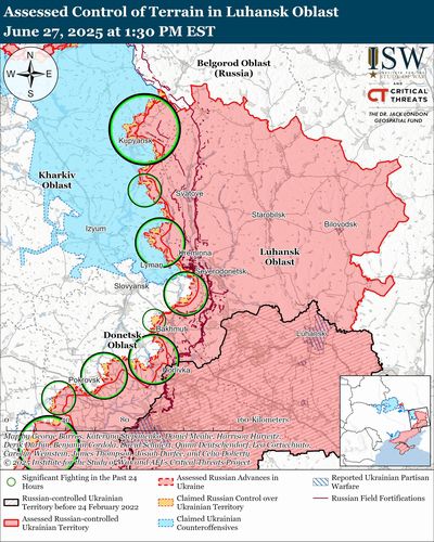 계속되는 러시아의 동부 공세 [싱크탱크 전쟁연구소 보고서 캡처. 재판매 및 DB 금지]