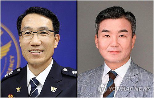 경찰청 차장 유재성·국수본부장에 박성주 발탁(서울=연합뉴스) 경찰청은 29일 자로 경찰청 차장에 유재성(왼쪽) 국가수사본부 형사국장을 승진 내정했다고 밝혔다. 또한 경찰청 국가수사본부장에는 박성주 광주경찰청장이 승진 내정됐다. 2025.6.29 [경찰청 제공. 재판매 및 DB 금지] photo@yna.co.kr